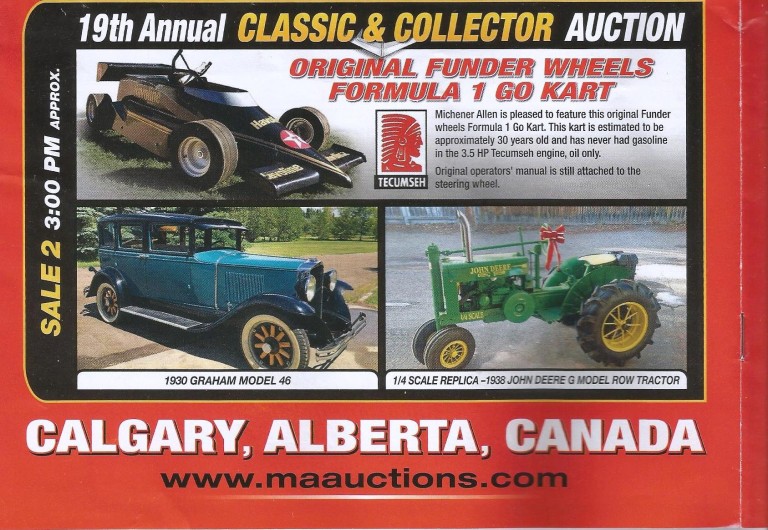 JULY 27, 2019 MICHENERALLEN AUCTIONS’ 20TH ANNUAL CLASSIC AND COLLECTOR AUCTION