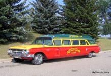 OCTOBER 1, 2010: 1960 SHRINERS CHEVROLET BELAIR 18 PASSENGER LIMOUSINE