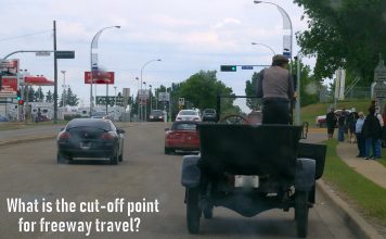 WHAT IS THE CUTOFF POINT FOR FREEWAY TRAVEL IN A CLASSIC CAR?