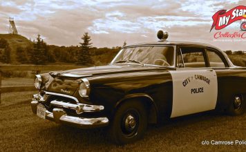 MAY 2021: 1956 DODGE CRUSADER–THE CITY OF CAMROSE CELEBRATES THEIR HISTORY WITH A TRIBUTE TO THEIR FIRST POLICE CAR