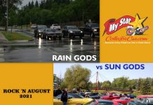 RAIN GODS VS. SUN GODS IN A DEATH MATCH AT THE ROCK’N AUGUST CAR SHOW