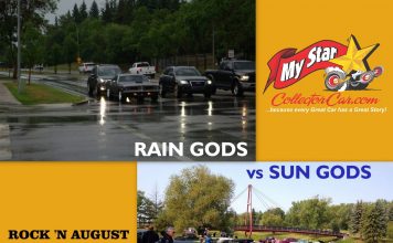 RAIN GODS VS. SUN GODS IN A DEATH MATCH AT THE ROCK’N AUGUST CAR SHOW