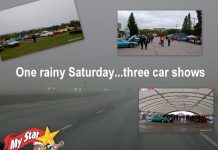 MYSTARCOLLECTORCAR GOES THROUGH A MONSOON AND FOG TO HIT THE CAR SHOW TRIFECTA