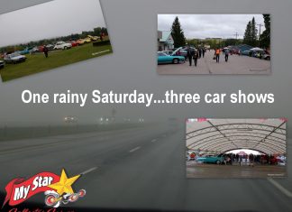 MYSTARCOLLECTORCAR GOES THROUGH A MONSOON AND FOG TO HIT THE CAR SHOW TRIFECTA