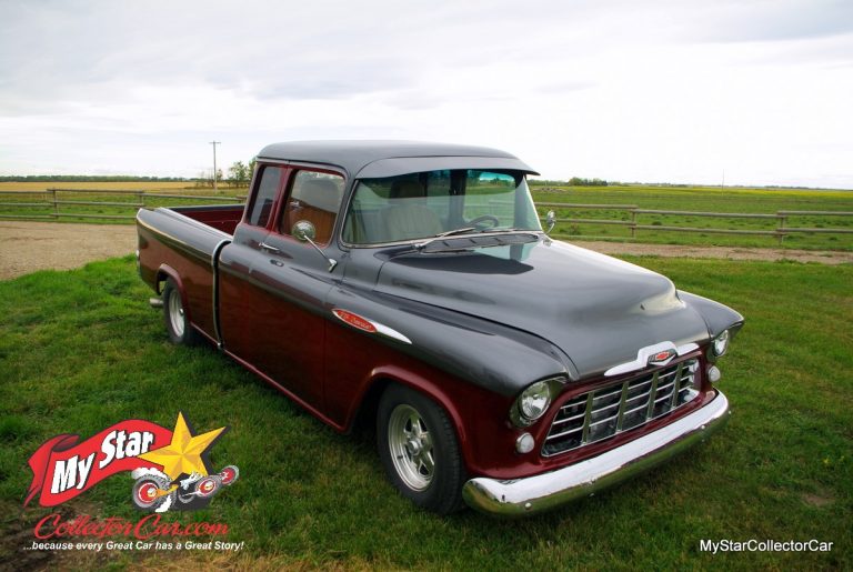 FEBRUARY 2022: A 1955 CHEVROLET 3124 CAMEO EXTENDED CAB RESTO MOD IS A REAL CONVERSATION STARTER