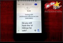 TEXTING MEETS THE CAR HOBBY