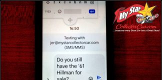 TEXTING MEETS THE CAR HOBBY