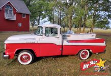 MAY 2022: 1958 DODGE SWEPTSIDE–A BACKGROUND PLAYER IN A PHOTO GETS A LEADING ROLE