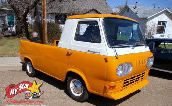 JULY 2022: A 1963 FORD ECONOLINE PICKUP TRUCK IS AN EXCELLENT CONVERSATION PIECE FOR ITS OWNER