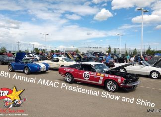 ALBERTA MUSTANGS AUTO CLUB LASSOS SOME PONIES AT CAM CLARK FORD AIRDRIE FOR THEIR 38TH ANNUAL PRESIDENTIAL SHOW AND SHINE