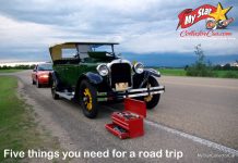 MSCC JULY 22 FIVE FOR FRIDAY: FIVE “NEVER LEAVE HOME WITHOUT ‘EM” ITEMS FOR A LONG ROAD TRIP IN AN OLD CAR