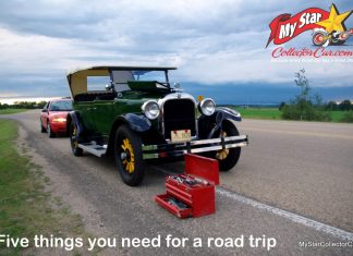 MSCC JULY 22 FIVE FOR FRIDAY: FIVE “NEVER LEAVE HOME WITHOUT ‘EM” ITEMS FOR A LONG ROAD TRIP IN AN OLD CAR