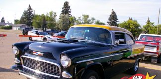 JUNE 2023: THIS ’55 CHEVY 2-DOOR POST GASSER TRIBUTE IS A LONG-DISTANCE MACHINE