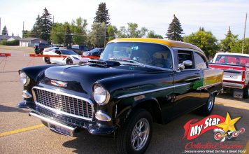 JUNE 2023: THIS ’55 CHEVY 2-DOOR POST GASSER TRIBUTE IS A LONG-DISTANCE MACHINE