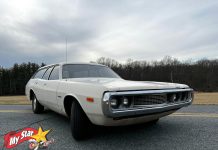 MARCH 2023: ’73 DODGE CORONET WAGON—THE DERBY SHARKS WERE CIRCLING THIS LONG ROOF