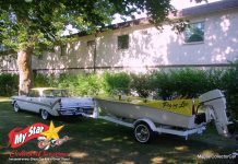 FEBRUARY 2024: 1959 DESOTO SPORTSMAN WITH A ’59 GLASSCRAFT BEHIND IT—FAMILY CONNECTIONS RUN DEEP WITH THIS COMBINATION