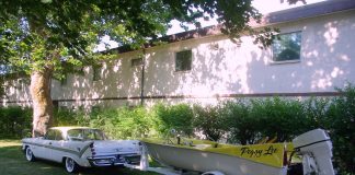 FEBRUARY 2024: 1959 DESOTO SPORTSMAN WITH A ’59 GLASSCRAFT BEHIND IT—FAMILY CONNECTIONS RUN DEEP WITH THIS COMBINATION