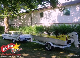 FEBRUARY 2024: 1959 DESOTO SPORTSMAN WITH A ’59 GLASSCRAFT BEHIND IT—FAMILY CONNECTIONS RUN DEEP WITH THIS COMBINATION