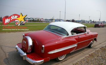 AUGUST 2023: A VERY COOL 1954 CHEVY BEL AIR HAS A LONG HISTORY WITH ITS COLORFUL OWNER