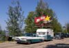 MARCH 2024: A 1959 PONTIAC STRATO CHIEF TOWING A 1963 SHASTA HOLIDAY TRAILER IS A WINNING COMBINATION