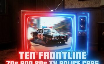 TEN MARKED POLICE CARS FROM 70S AND 80S TV CRIME SHOWS —THE BIT PLAYERS