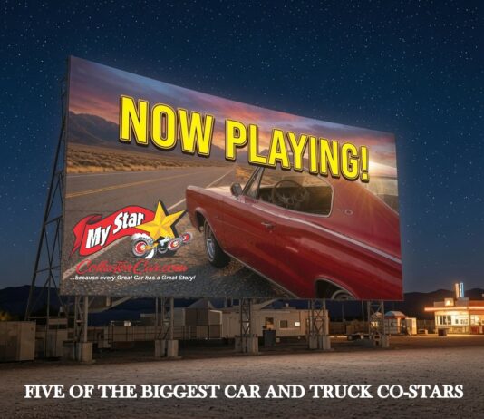 FIVE TYPICAL HOLLYWOOD CARS AND TRUCKS